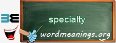 WordMeaning blackboard for specialty